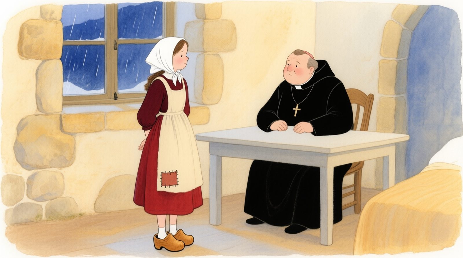 Bernadete com o padre
