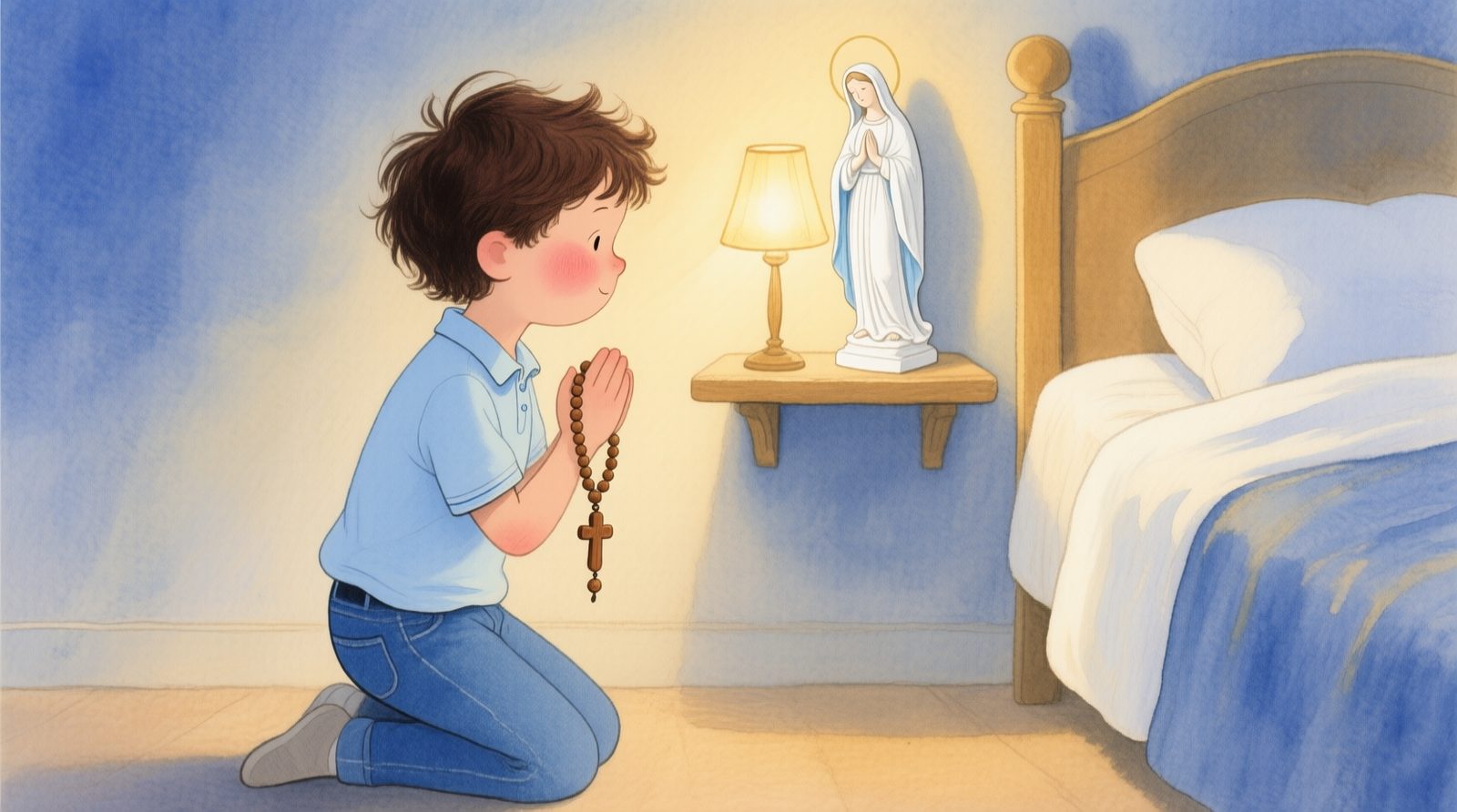 Carlo rezando para Nossa Senhora
