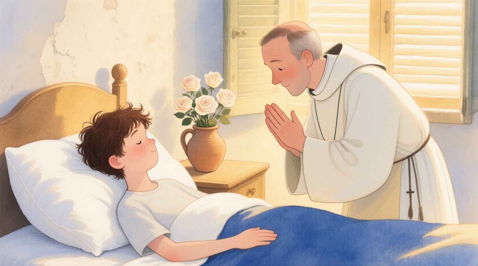 Carlo recebendo os últimos sacramentos