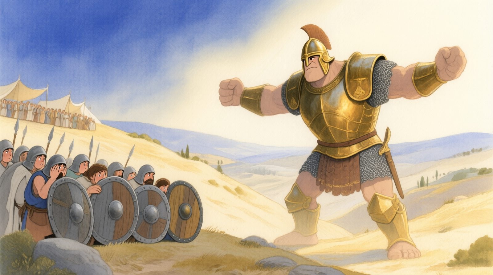Golias desafiando o exército de Israel