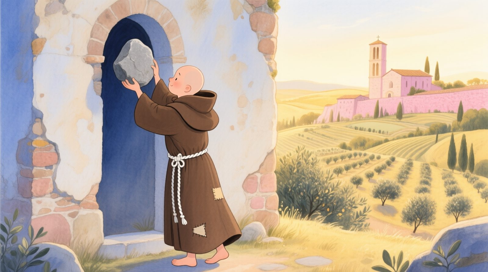 Francisco reconstruindo igreja