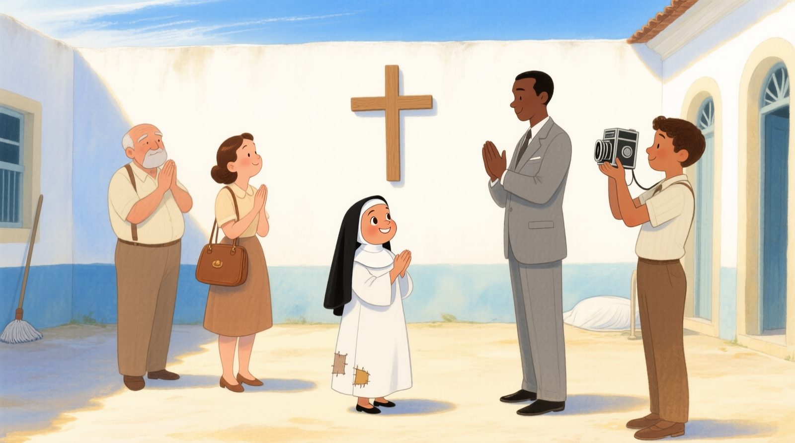 Irmã Dulce com visitantes