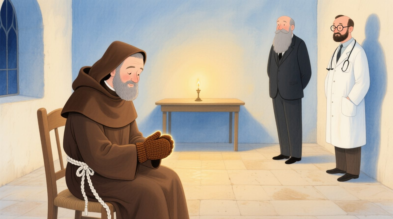 Médicos examinando Padre Pio