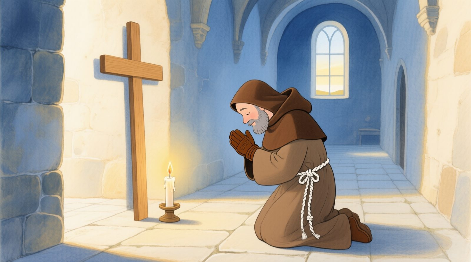 Frei Pio fazendo penitência