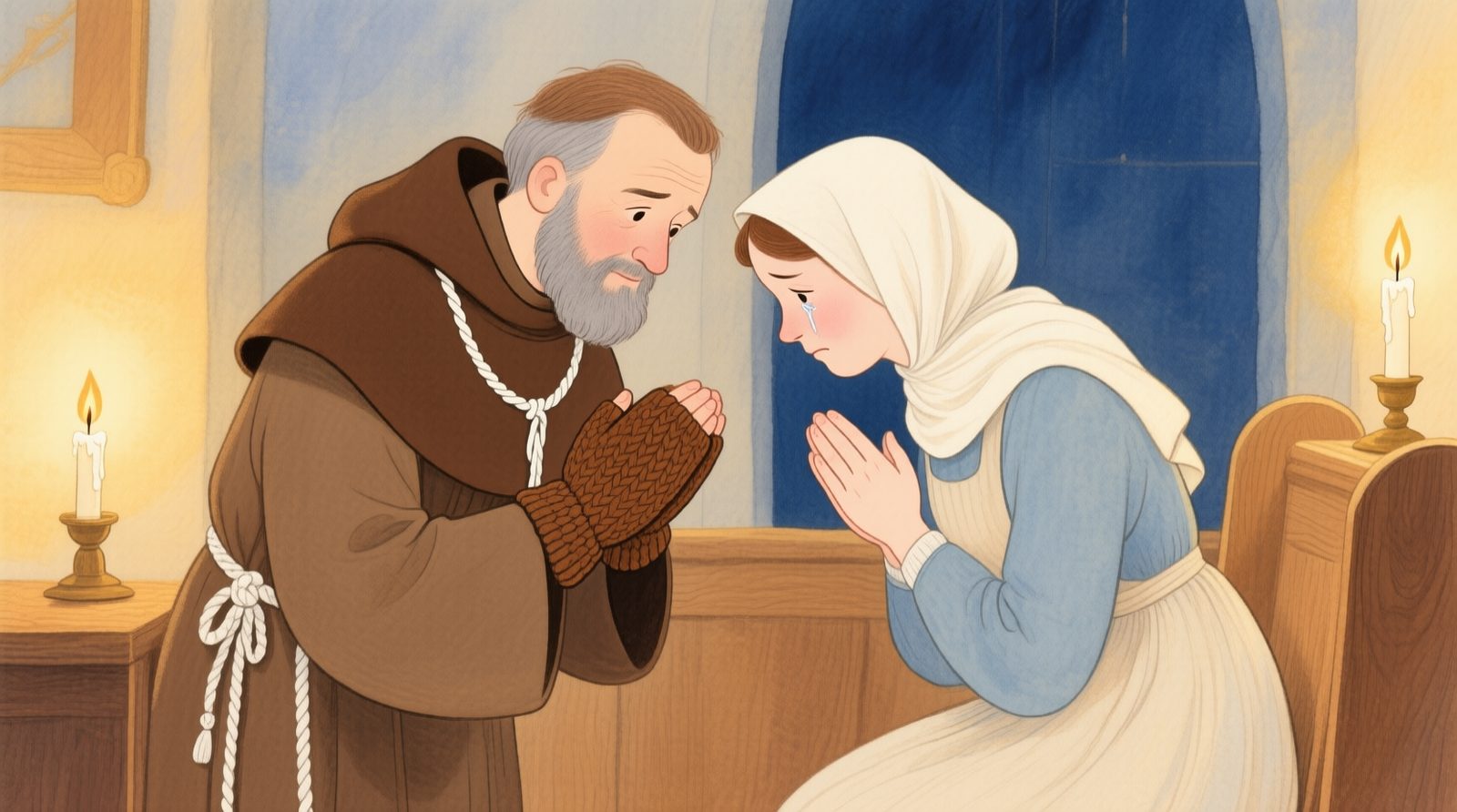 Padre Pio consolando penitente